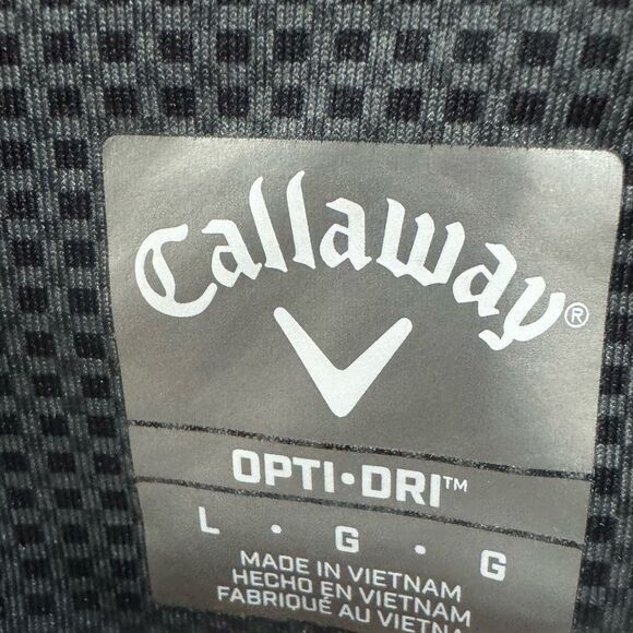 Callaway black and gray gingham print opti dri golf polo size large - Picture 5 of 8
